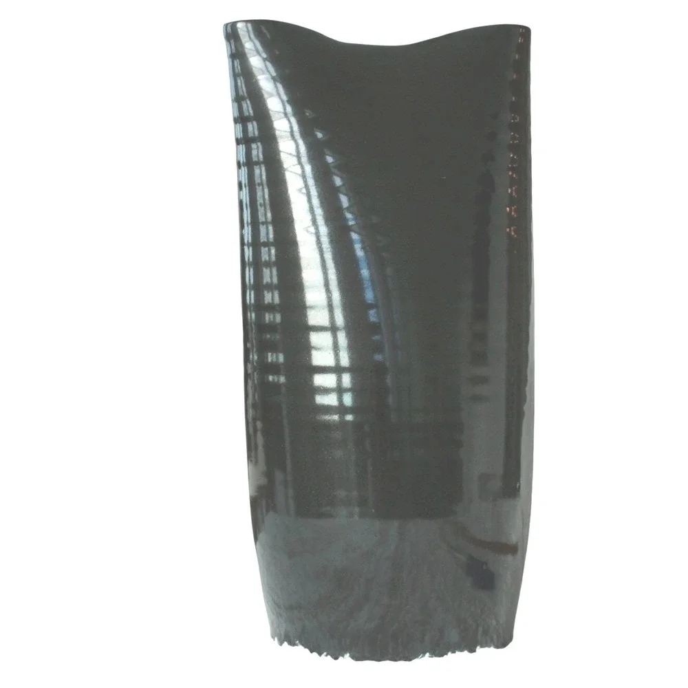 Vintage Black‎ Ceramic Vase Signed Artist 1980